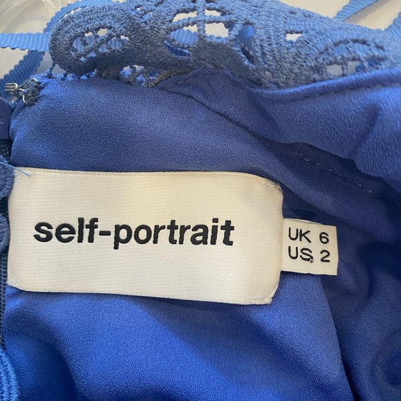SELF PORTRAIT BLUE PURPLE LACE DRESS - Picture 3 of 5